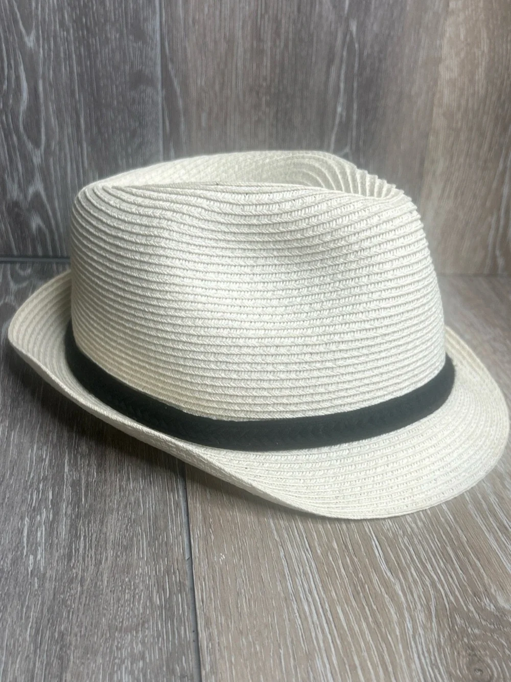 SONOMA Goods for Life Woven Straw Fedora Hat • Neutral Summer Beach Travel Style